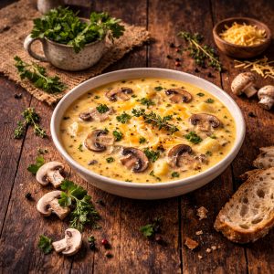Суп сырный с грибами