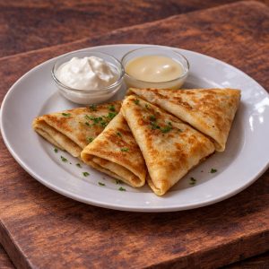 Блинчики со сметаной/сгущ.