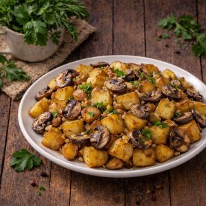 Картофель жареный с грибами