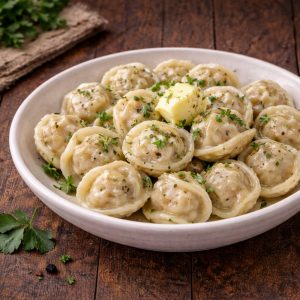 Пельмени с бульоном